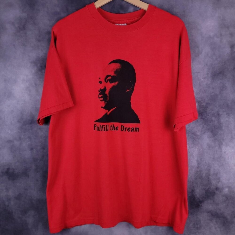 Vintage 80s Martin Luther King Jr. MLK Dream stencil black history shirt